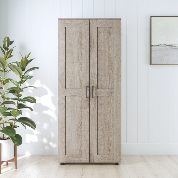Montreal Broom Cupboard 2 Door - Light Sonoma Oak