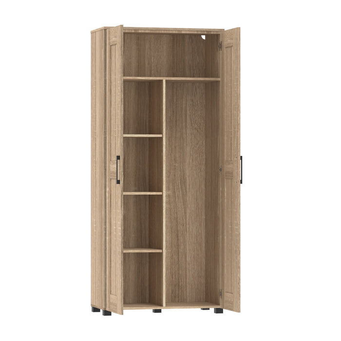 Montreal Broom Cupboard 2 Door - Light Sonoma Oak
