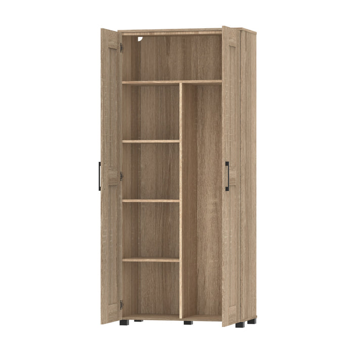 Montreal Broom Cupboard 2 Door - Light Sonoma Oak