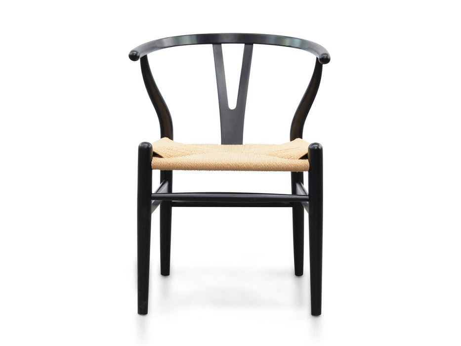 CDC125BLK-SD Dining Chair - Black - Natural Seat (Set of 2)