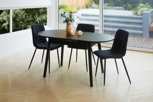 Gena Extension Dining Table Black Ceramic