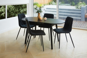 Gena Extension Dining Table Black Ceramic