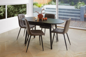 Gena Extension Dining Table Black Ceramic