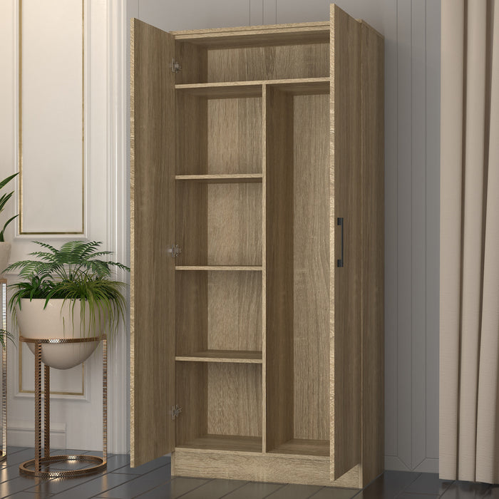 Multi-Purpose Broom Cupboard 2 Door - Light Sonoma Oak