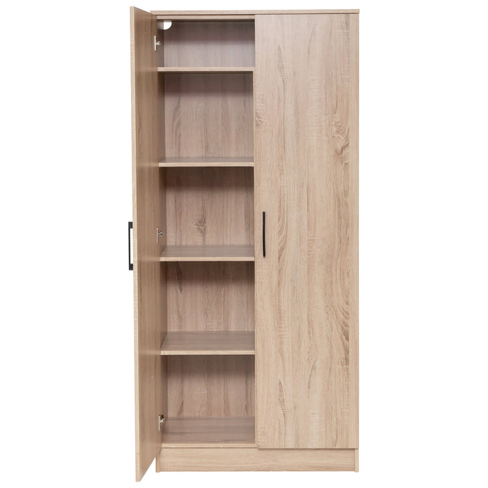 Multi-Purpose Broom Cupboard 2 Door - Light Sonoma Oak