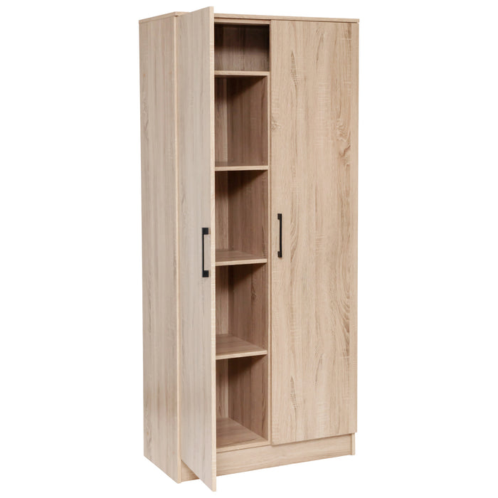 Multi-Purpose Broom Cupboard 2 Door - Light Sonoma Oak