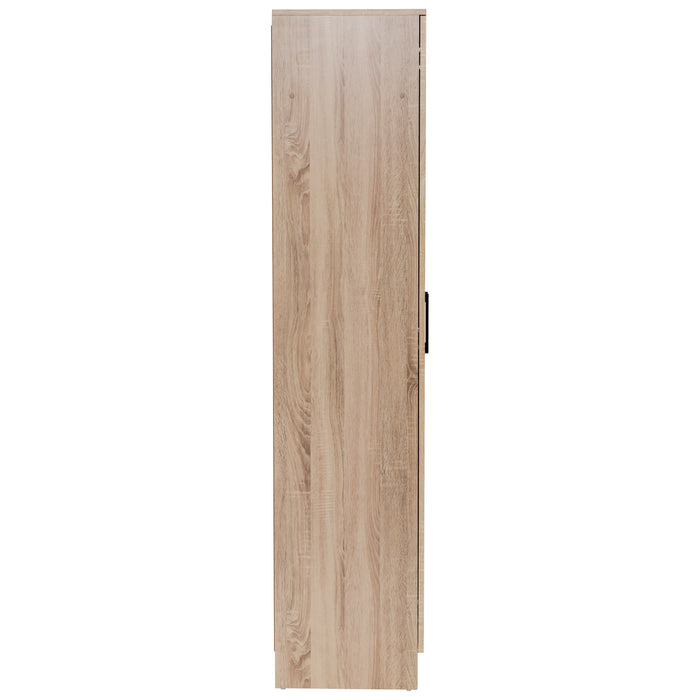 Multi-Purpose Broom Cupboard 2 Door - Light Sonoma Oak