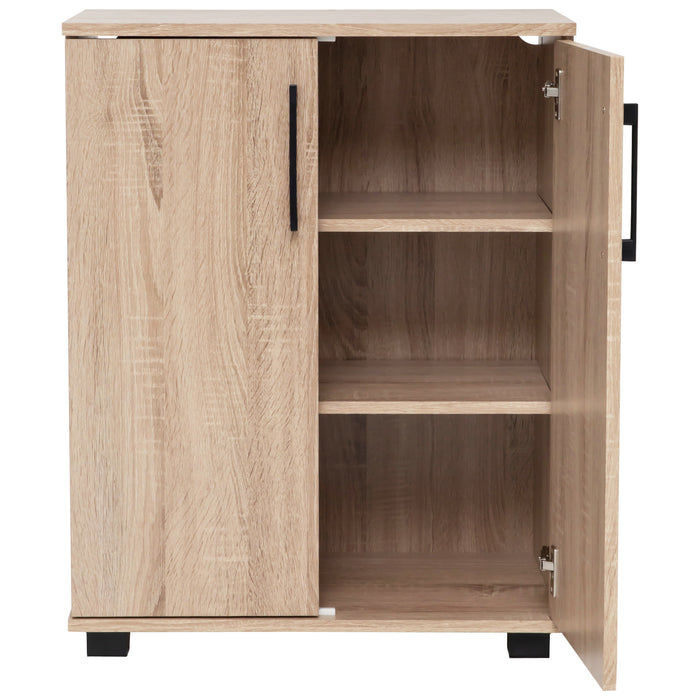 Multi-Purpose Cupboard 2 Door W/Shelves Low Style - Light Sonoma Oak