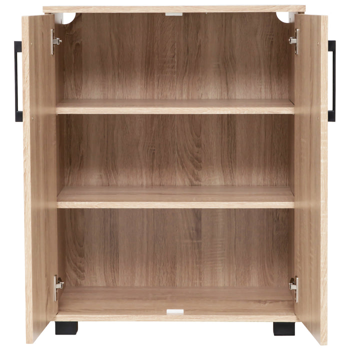 Multi-Purpose Cupboard 2 Door W/Shelves Low Style - Light Sonoma Oak