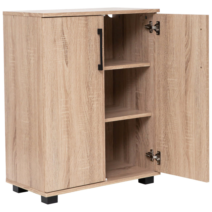Multi-Purpose Cupboard 2 Door W/Shelves Low Style - Light Sonoma Oak