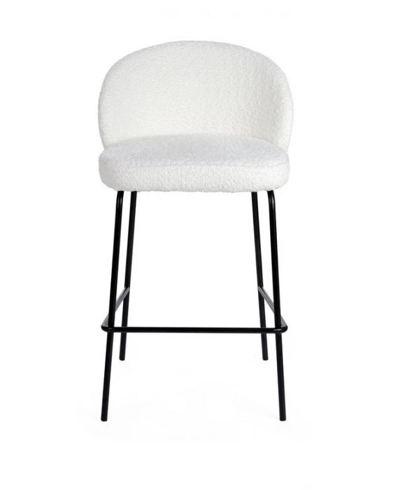 Victoria Bar Stools Ivory Boucle Set of 2