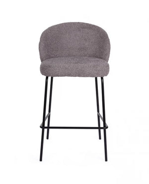 Victoria Bar Stools Pewter Boucle Set of 2