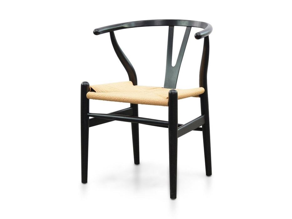 CDC125BLK-SD Dining Chair - Black - Natural Seat (Set of 2)