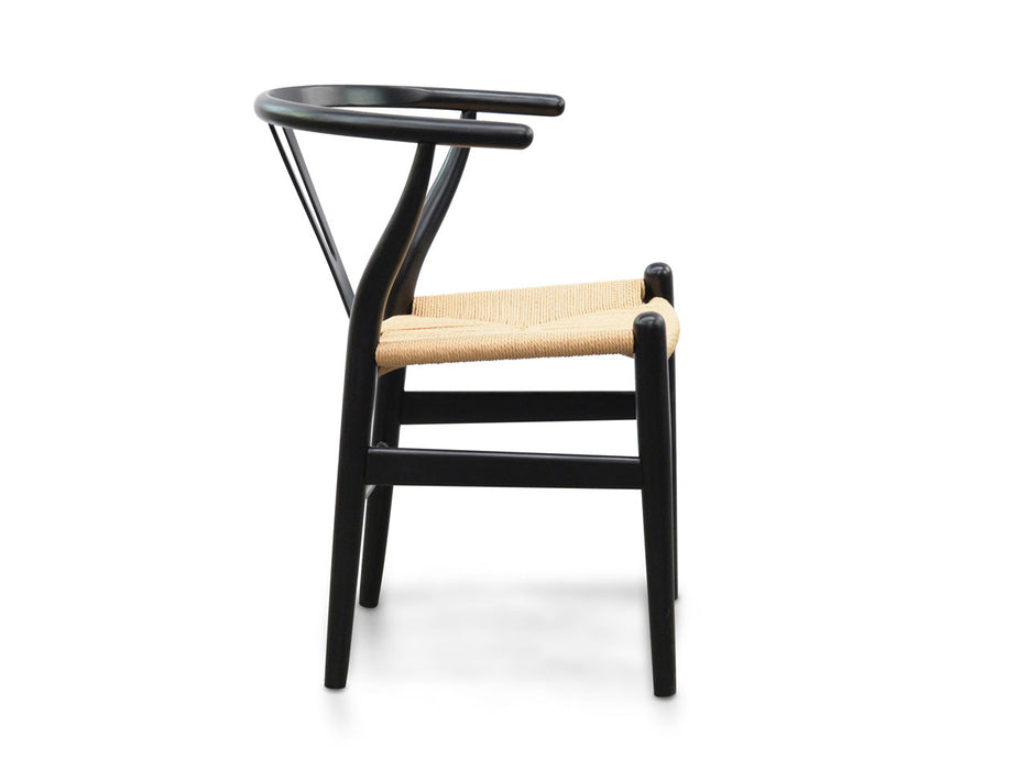 CDC125BLK-SD Dining Chair - Black - Natural Seat (Set of 2)