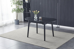 Gena Extension Dining Table Black Ceramic