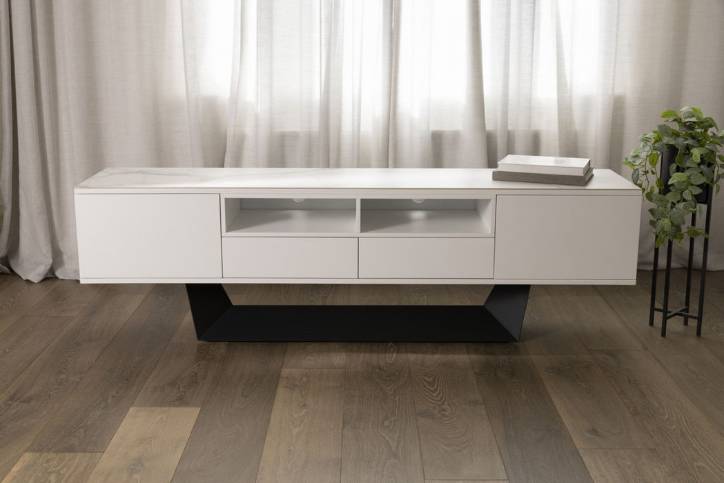 Symphony TV-Unit Marmo Ceramic / White MDF