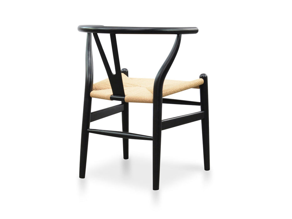 CDC125BLK-SD Dining Chair - Black - Natural Seat (Set of 2)