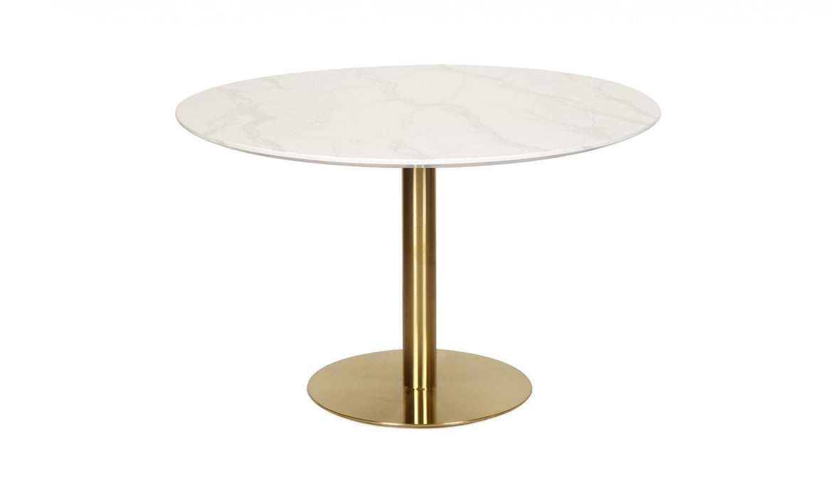 Opera L Dining Table Marble Effect White Agaria