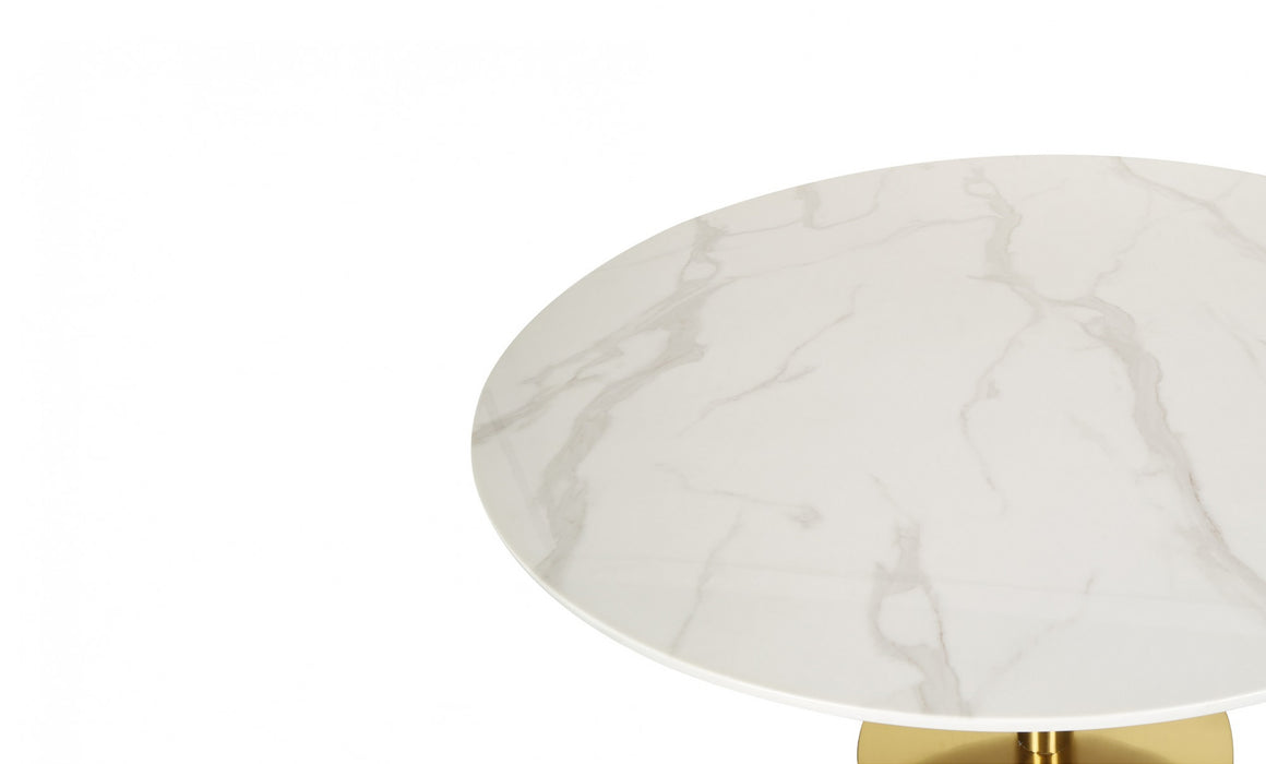 Opera L Dining Table Marble Effect White Agaria