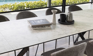 Cyprus Extension Dining Table Cloudy Ceramic