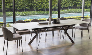 Cyprus Extension Dining Table Cloudy Ceramic