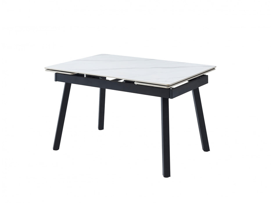 Clara Extension Dining Table Snow White Ceramic