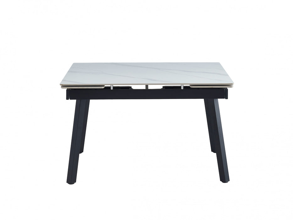 Clara Extension Dining Table Snow White Ceramic