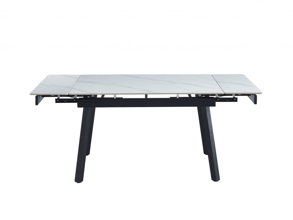 Clara Extension Dining Table Snow White Ceramic