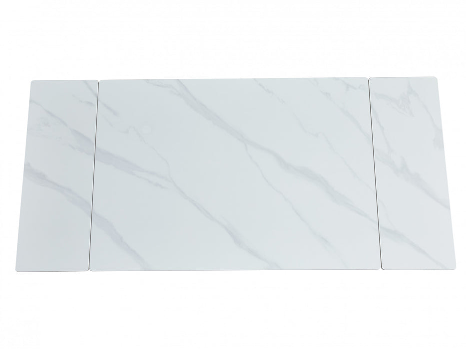 Clara Extension Dining Table Snow White Ceramic