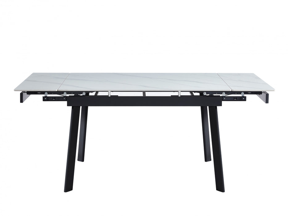 Clara Large Extension Dining Table Snow White Ceramic