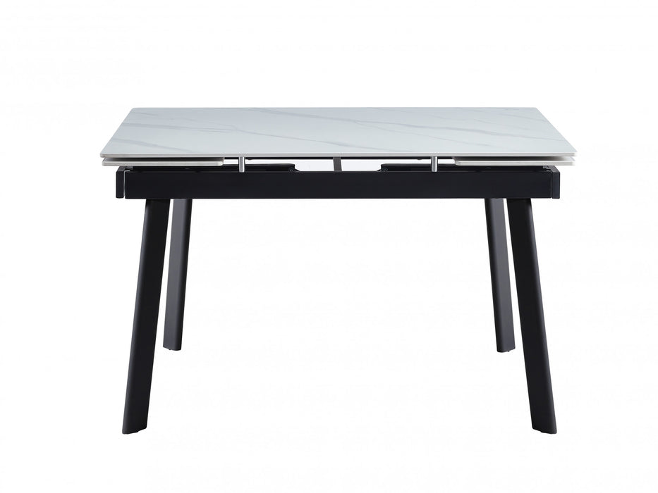 Clara Large Extension Dining Table Snow White Ceramic