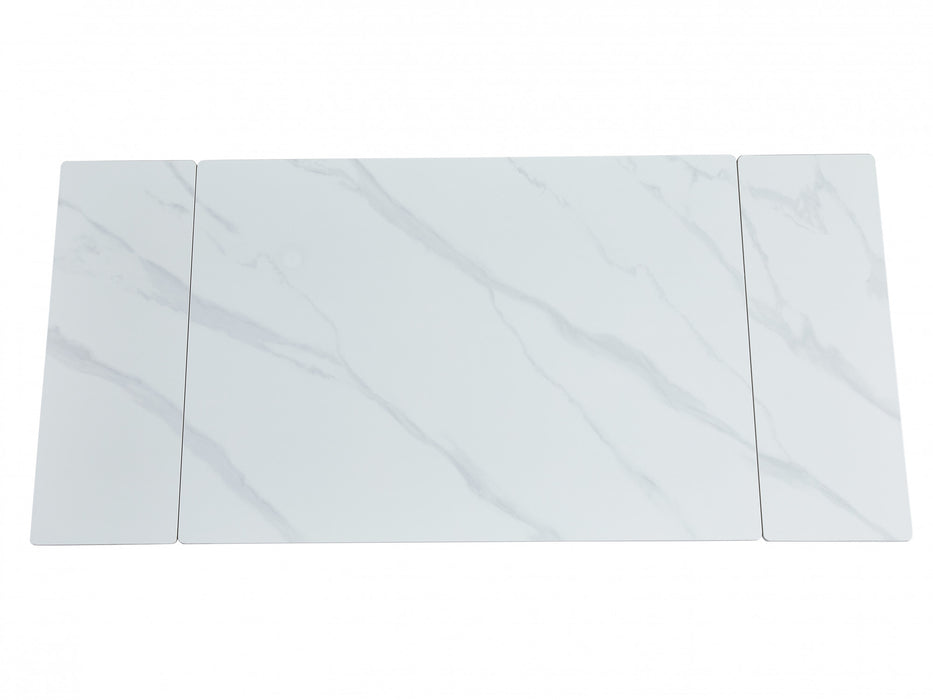 Clara Large Extension Dining Table Snow White Ceramic