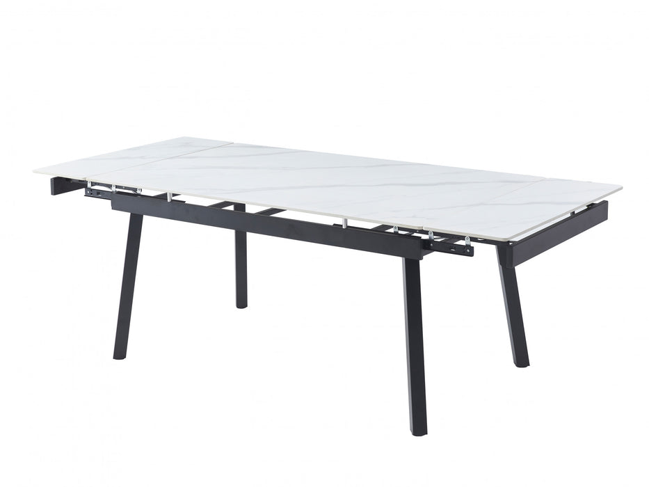 Clara Large Extension Dining Table Snow White Ceramic