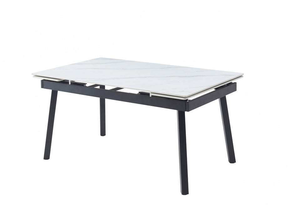 Clara Large Extension Dining Table Snow White Ceramic