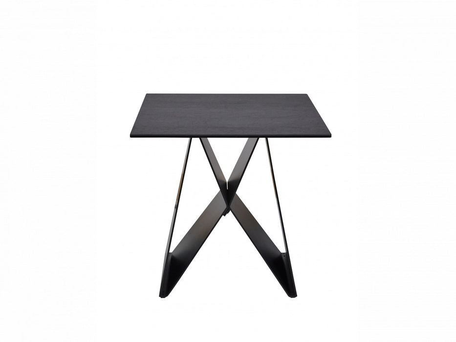 Etros Side Table in Shadow Grey Italian Ceramic and Black