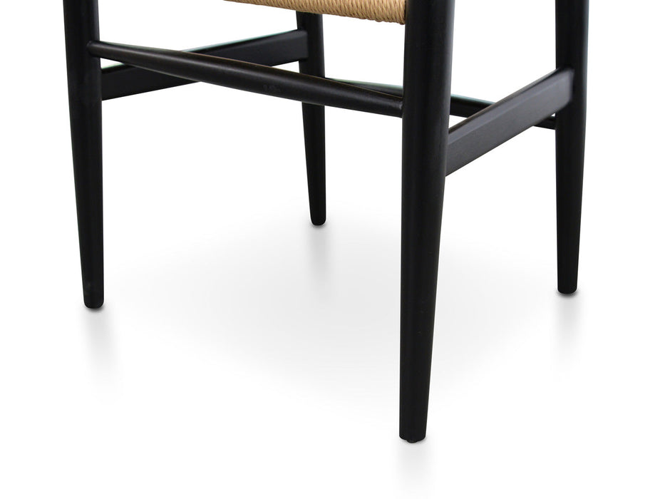 CDC125BLK-SD Dining Chair - Black - Natural Seat (Set of 2)