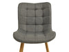 Gray upholstered chair with wooden legs from [Brand].