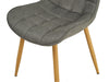 Gray modern chair with wooden legs, by [Brand].