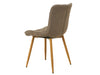 Modern [Brand] chair with beige fabric and wooden legs.