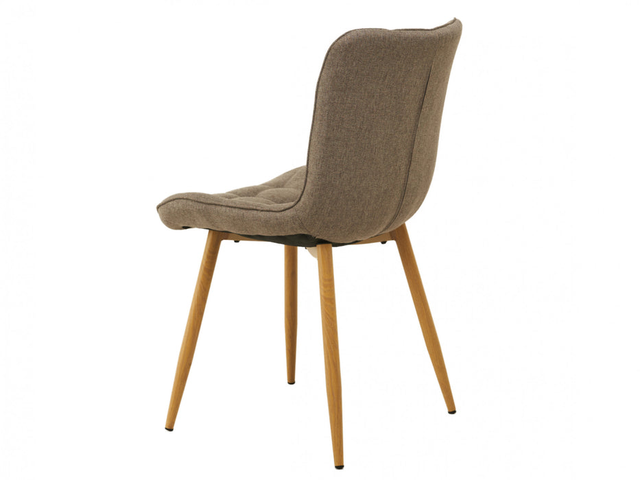 Modern [Brand] chair with beige fabric and wooden legs.
