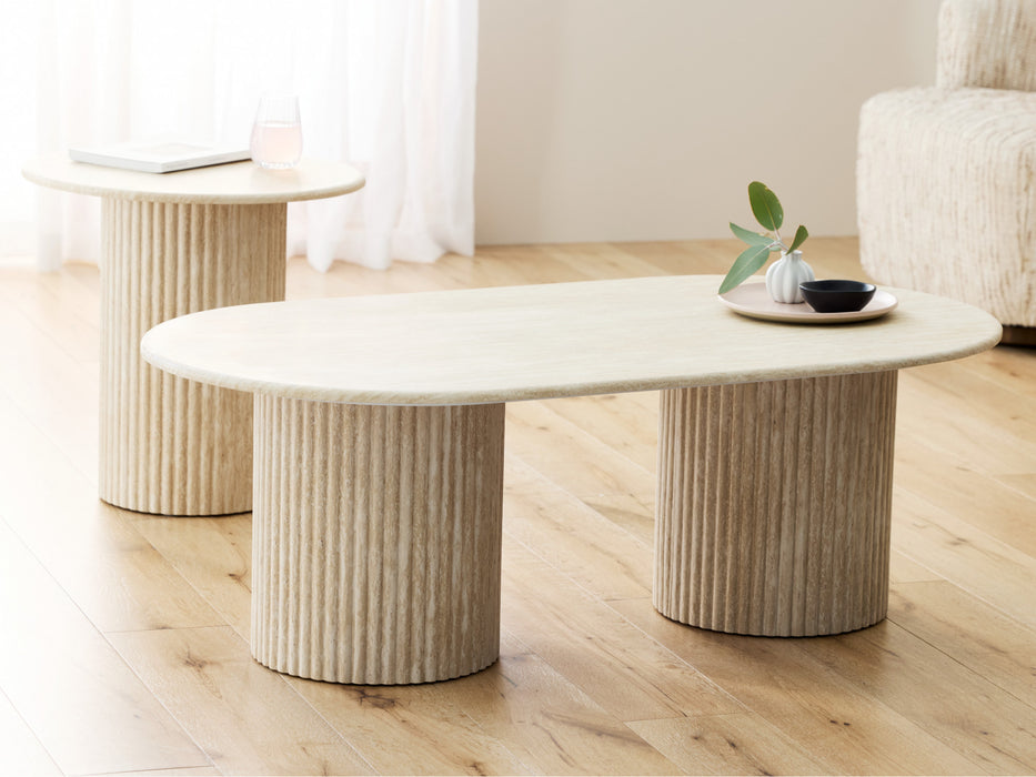 Pomira Side Table Travertine