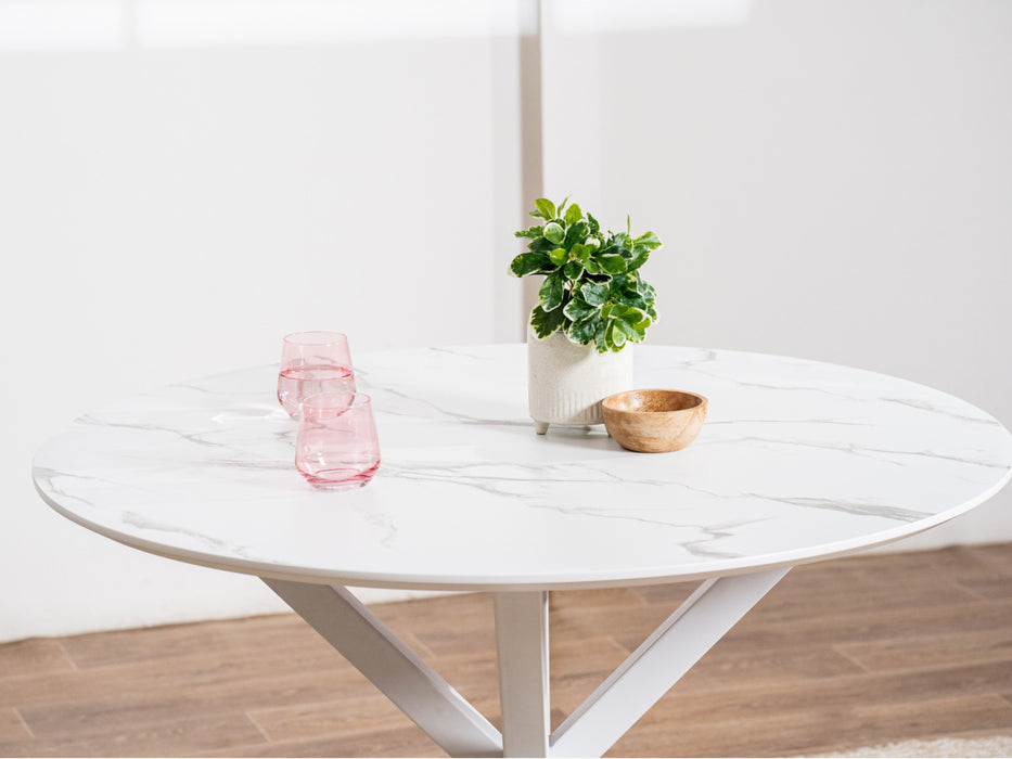 Villara Dining Table White Marble