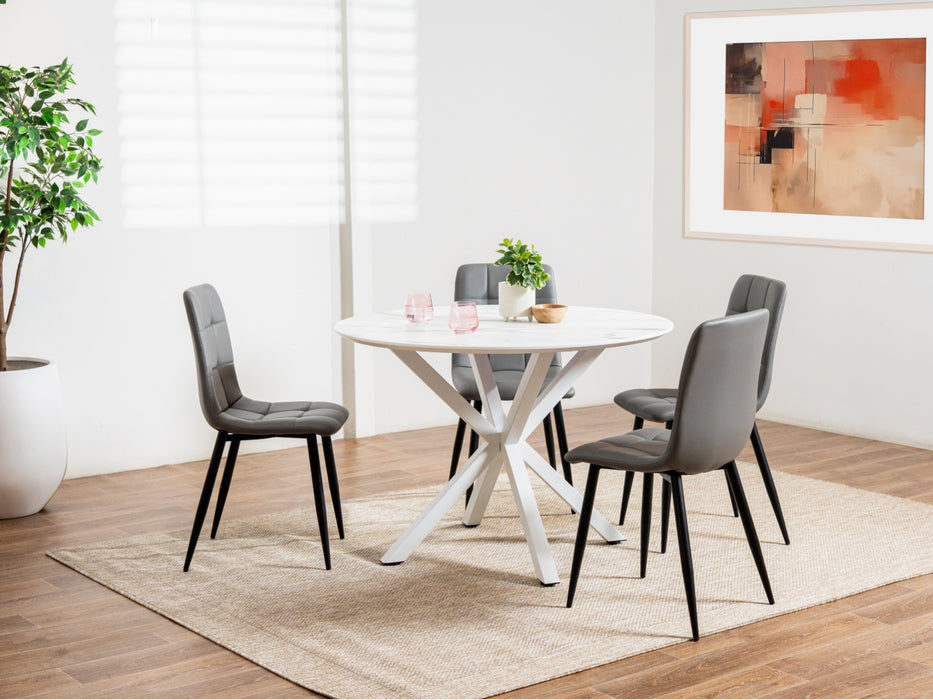 Villara Dining Table White Marble