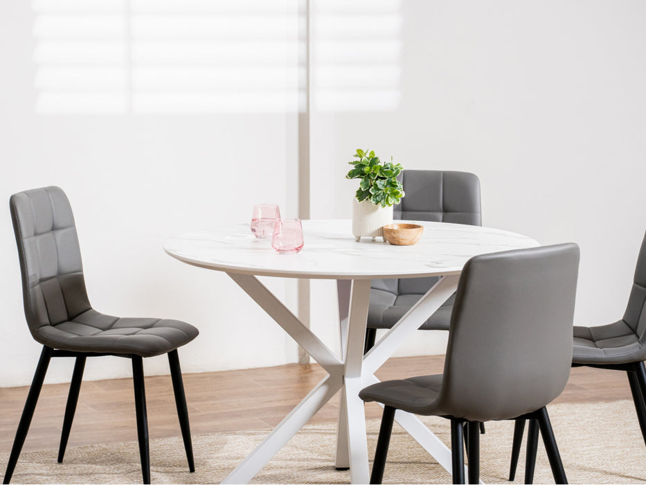 Villara Dining Table White Marble