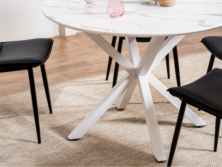 Villara Dining Table White Marble