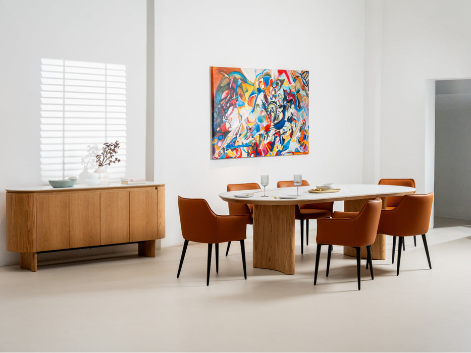 Lucano Dining Table Natural With Ceramic