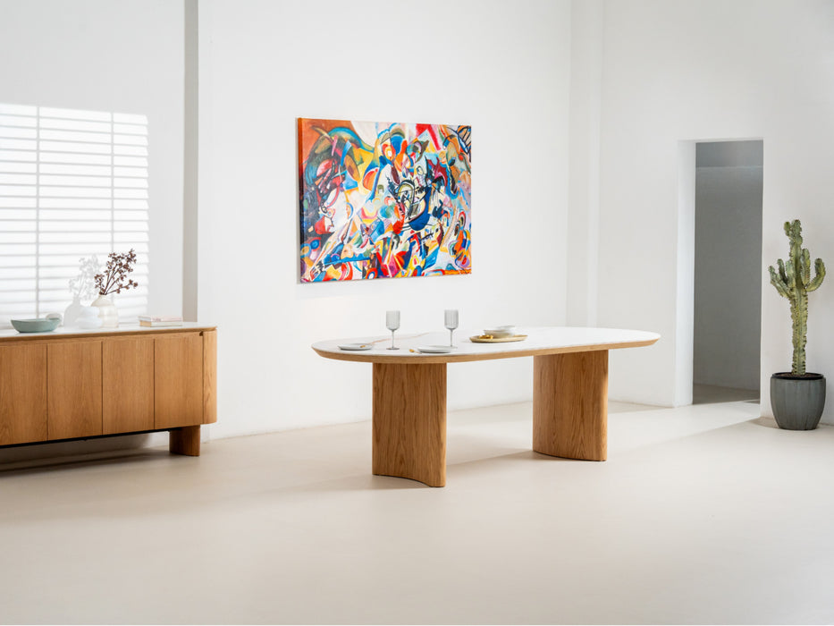 Lucano Dining Table Natural With Ceramic