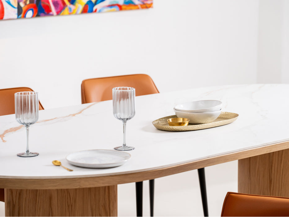 Lucano Dining Table Natural With Ceramic