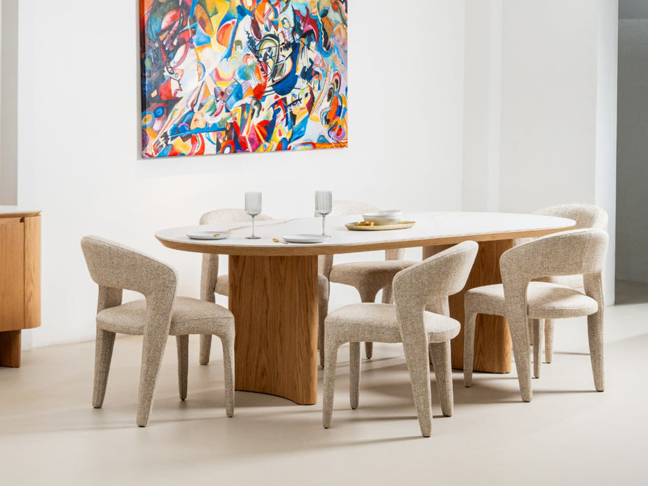 Lucano Dining Table Natural With Ceramic