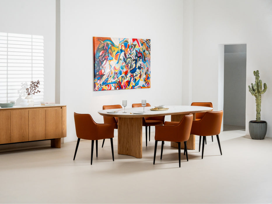 Lucano Large Dining Table Natural With Ceramic